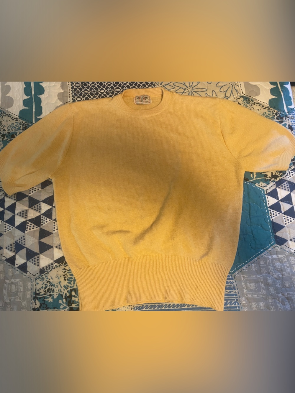 Vintage 60s pastel yellow hi bulk orlon sweater